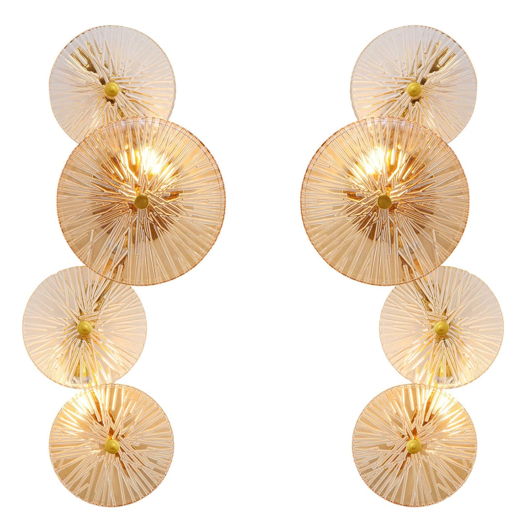 HOSSEE Lighting Bundle, Modern Luxury Crystal Chandelier, Contemporary Gold Wall Sconces Set of 2(United States Only)