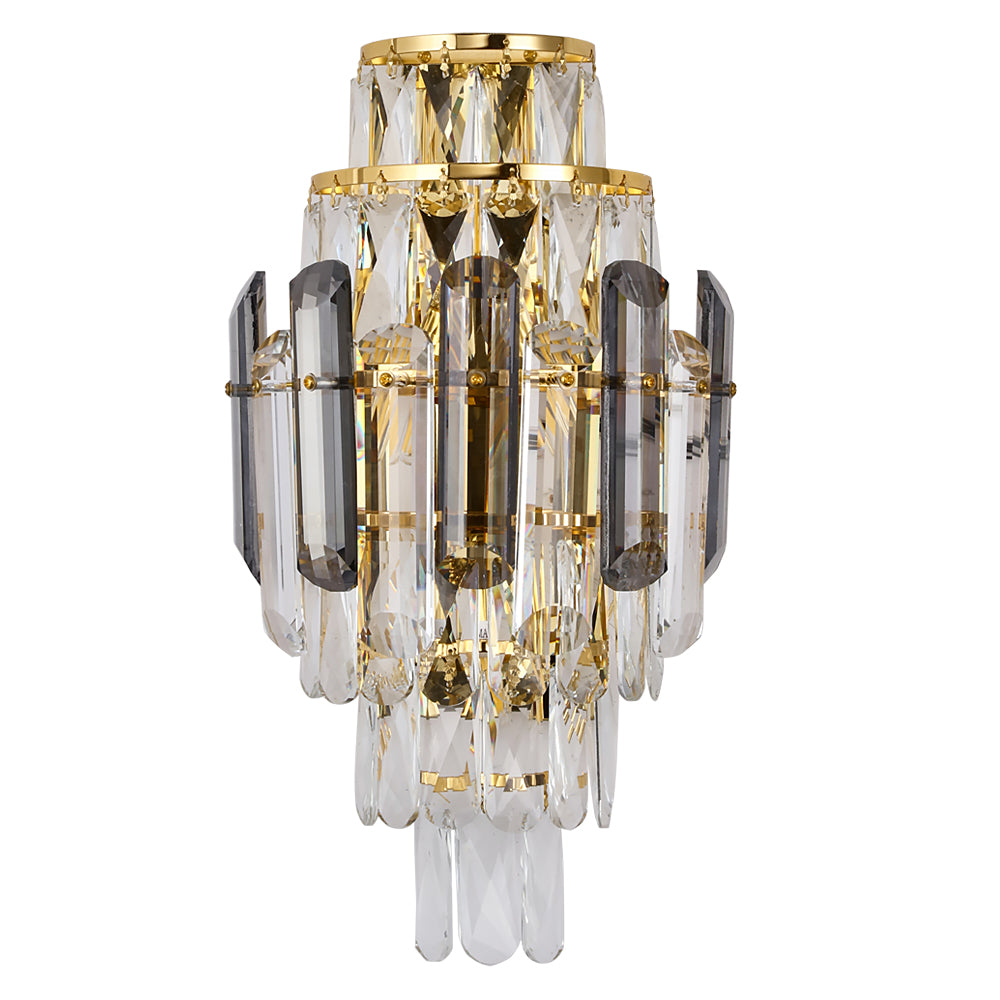 WABON Luxury K9 Crystal Wall Sconce Gold Wall Light Fixture G9*4 Bedside Wall Mount Lamp W 9.05" x H 16.93" (United States Only)
